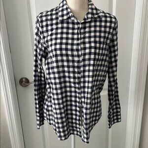 J.Crew Black  and White Plaid Shirt